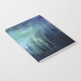 Watercolor Galaxy Nebula Northern Lights Painting Notebook