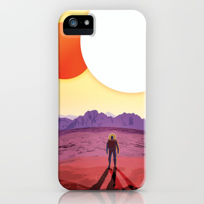 nasa retro space travel poster #8 kepler 16b iphone case