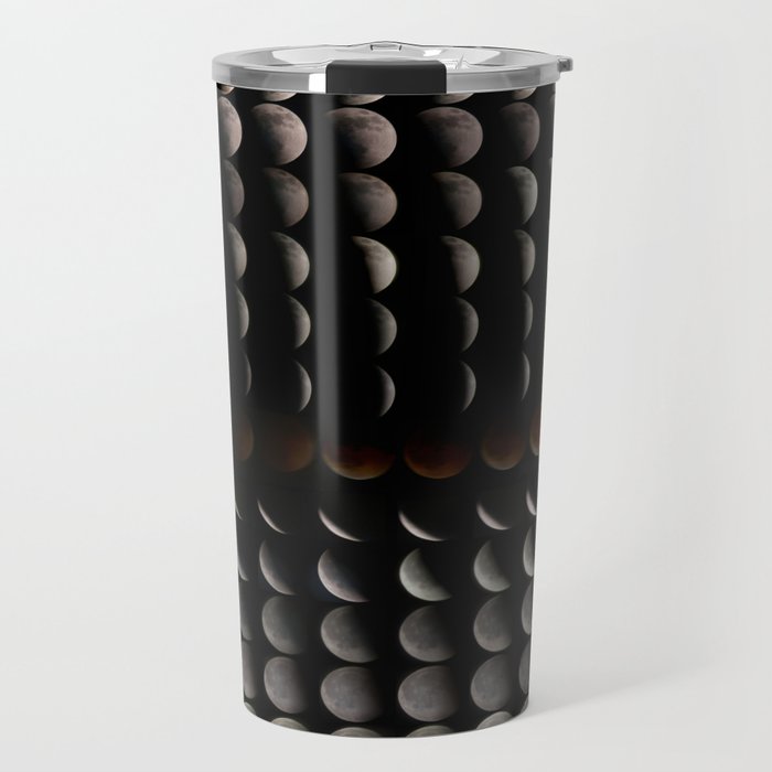 Super Moon, Blood Moon, Timelapse of a Total Lunar Eclipse showing all phases Travel Mug