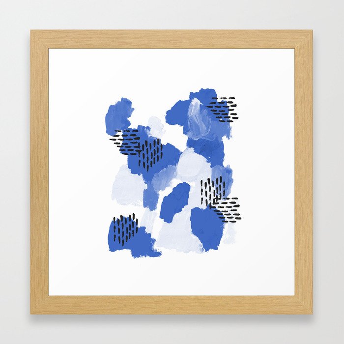 Painted Blue Abstract Monochromatic Minimal Modern Art Painting
