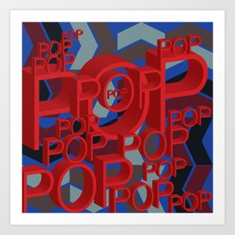 Pop Retro Typographic Abstract Pattern Art Print