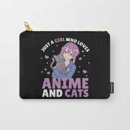 Just A Girl Who Loves Anime And Cats Manga Heart Carry-All Pouch