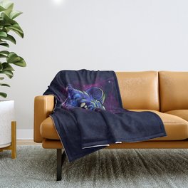 Frenzy Bear Throw Blanket | Digital, Galactic, Galaxy, Illustration, Concept, Space, Popart, Cosmic, Stars, Graphicdesign 