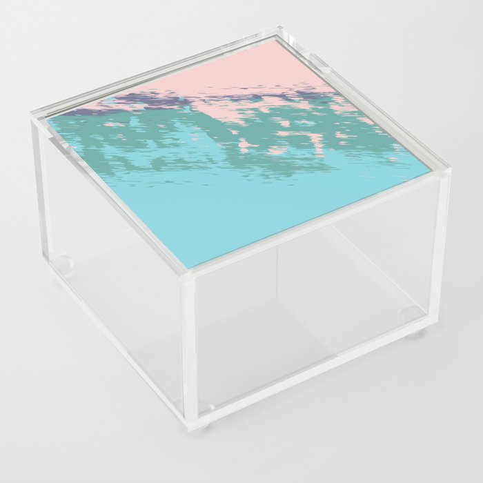 Brush - Abstract Colourful Art Design in Turquoise Acrylic Box