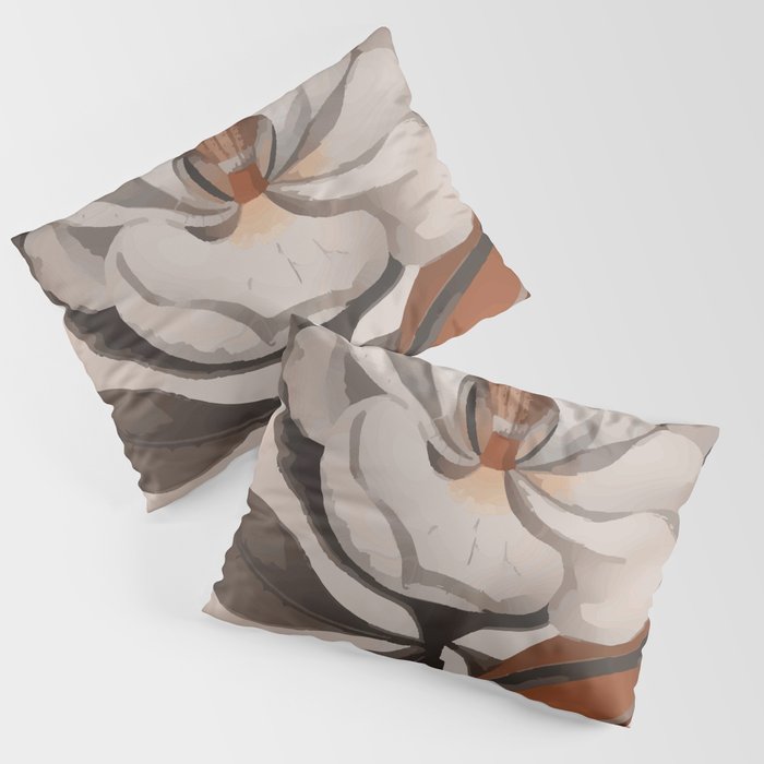 Vintage Magnolia Blossom Botanical Floral Print Pillow Sham