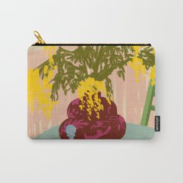 MIMOSAS STILL LIFE Carry-All Pouch | Mimosa, Sandrapoliakov, Cozy, Interior, Matisse, Botanical, Curated, Illustration, Pears, Table 