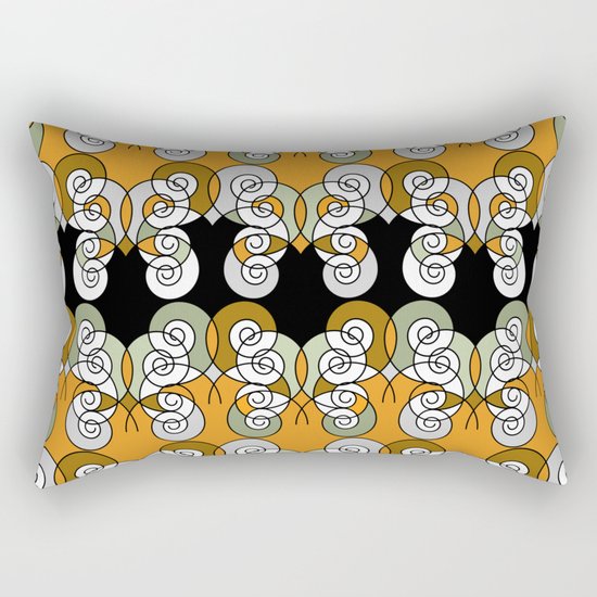 Abstraction . Yellow black spiral. Rectangular Pillow