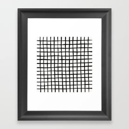 form blocs | strokes grid | black on off white Framed Art Print