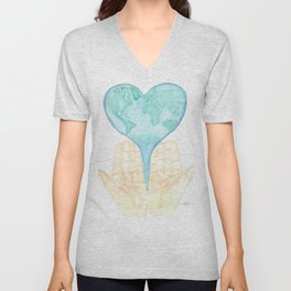 Earth in our hands V Neck T Shirt