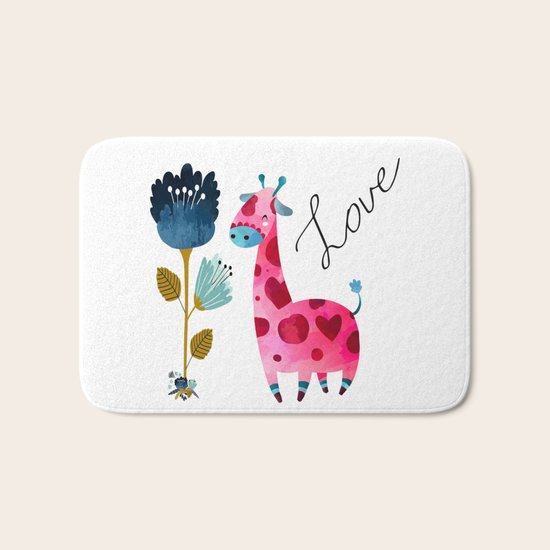 Love Girffe Bath Mat
