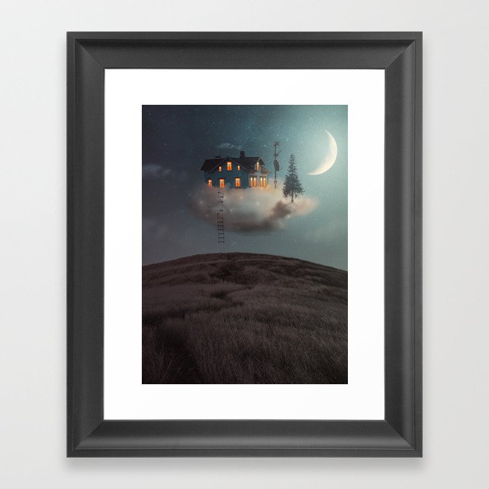 Cloud house Framed Art Print