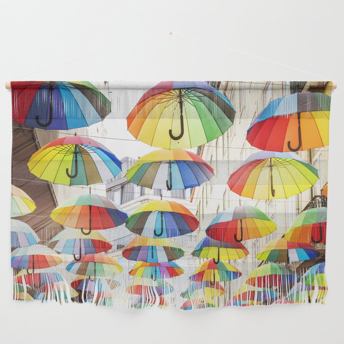 Colorful Umbrellas in Lisbon Wall Hanging