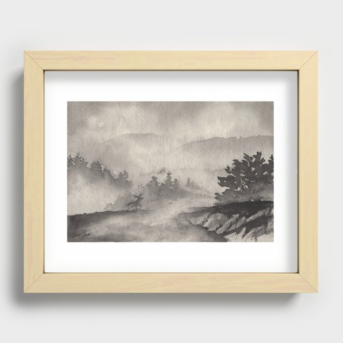 Adirondacks in the Mist Recessed Framed Print