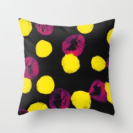 Purple and Yellow Spots Throw Pillow