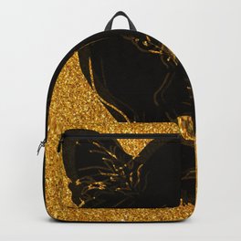 Lion print Gold background  Backpack
