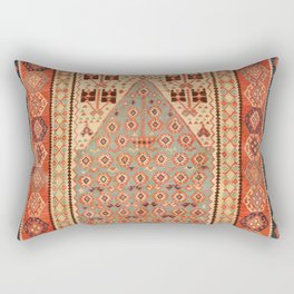 Antique Erzurum Turkish Kilim Rug Print Rectangular Pillow