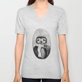Chill Sloth Smoking a Joint V Neck T Shirt