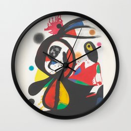 Joan Miro - L'Aigrette rouge - Exhibition Poster - Art Print - Vintage Painting Wall Clock