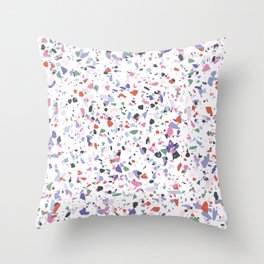 Purple and Pink Abstract Confetti Terrazzo Repeating Pattern Throw Pillow