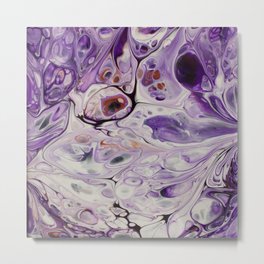 Amethyst Effervescence (1) Metal Print | Abstract, Bubbles, Purple, Painting, Acrylic, Samanthaartist, Poured 