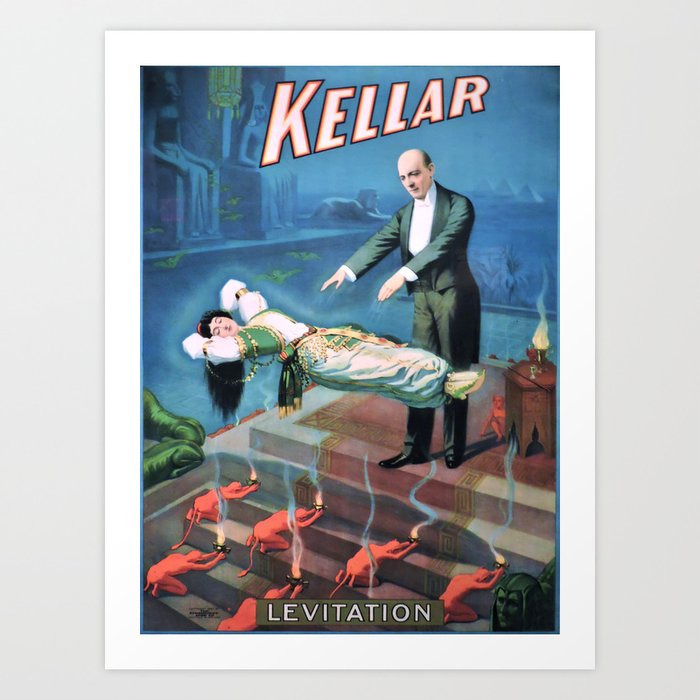Vintage Levitation Kellar magic poster Art Print