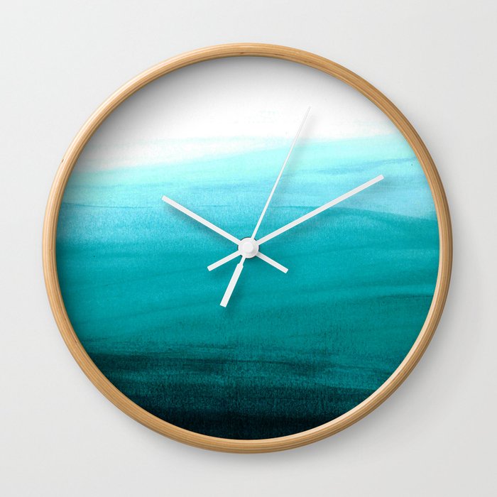Ombre background in turquoise Wall Clock