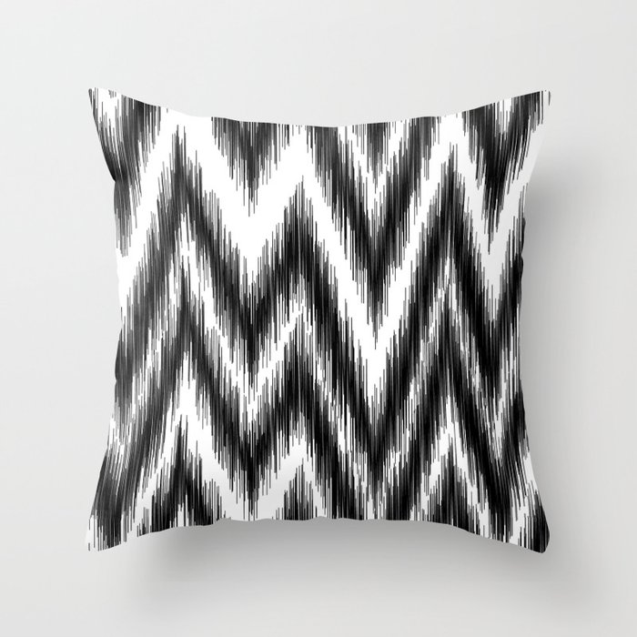 Black and white ikat store pillow