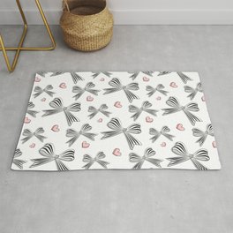 Pink bow heart Rug