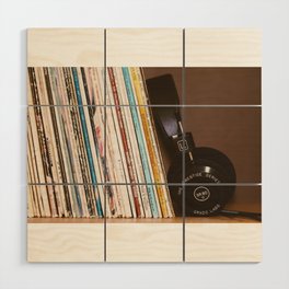 Vinyl and Headphones Wood Wall Art