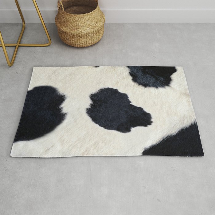 Black and White Cowhide Photography Rug