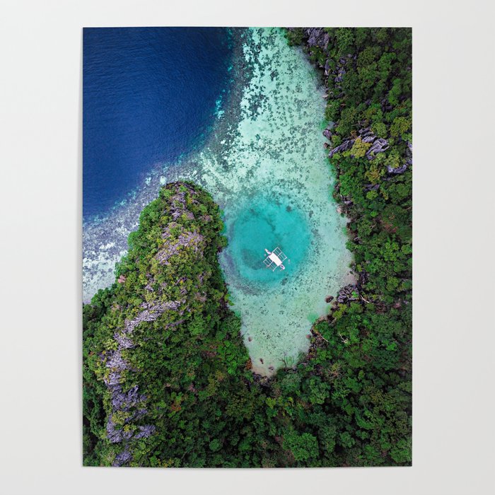 Green Lagoon Coron, The Philippines | Aerial Poster