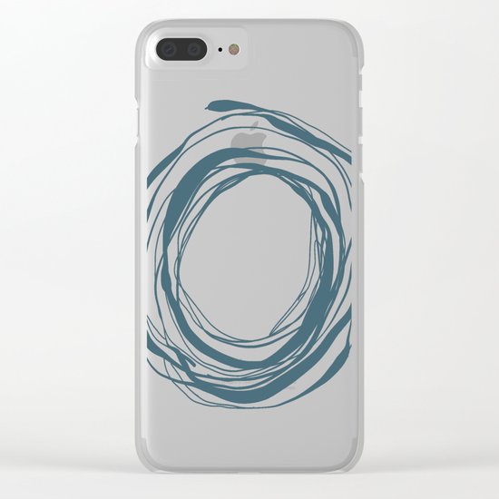 Abstract Line No.17 Teal blue Clear iPhone Case