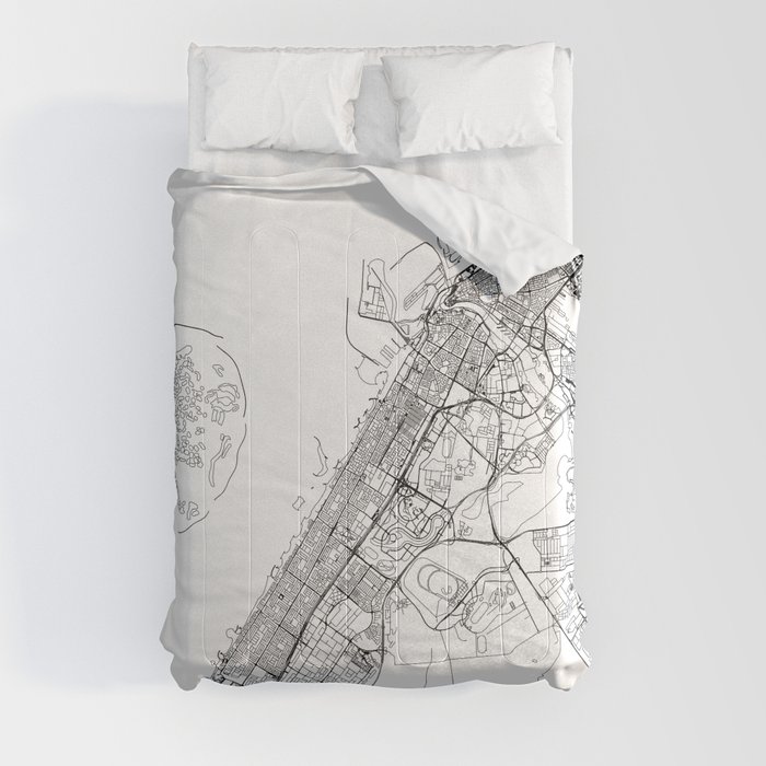Dubai White Map Comforter