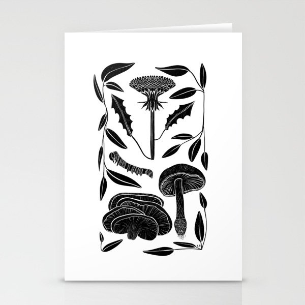 Mushroom Dandelion Block  Stationery Cards
