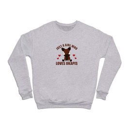 Just A Girl Who Loves Okapis - Okapi Sweet Animals Crewneck Sweatshirt