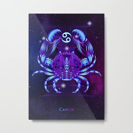 Zodiac neon signs — Cancer Metal Print | Sign, Horoscope, Stars, Astronomy, Signs, Space, Retrowave, Cosmos, Synthwave, Astrology 