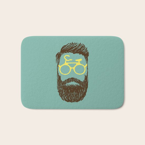Hipster Biker Bath Mat