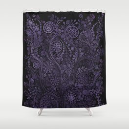 Violet 3D Psychedelic Ornaments Shower Curtain