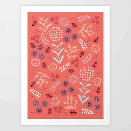 Little Ladybugs Art Print