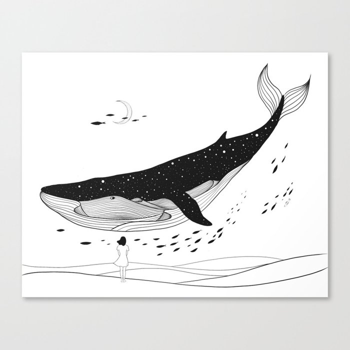 once She Saw the Blue Whale Passed by Canvas Print