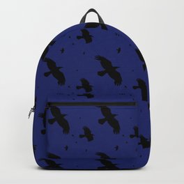Crows or Ravens In Flight Minimalist Silhouette Backpack