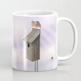 eastern bluebirds, echinacea, and bumble bees Coffee Mug