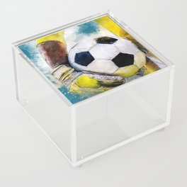 Football watercolor sport art #football #soccer Acrylic Box