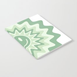 Sage Green Wave Smiley Notebook