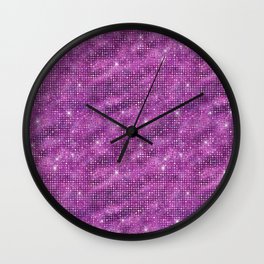 Violet Diamond Studded Glam Pattern Wall Clock
