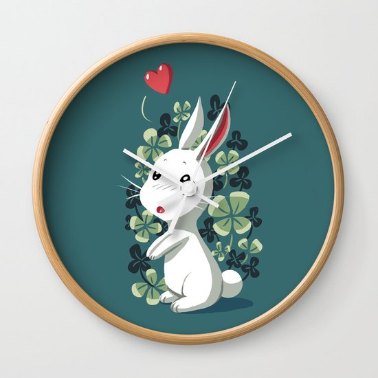 Clover Bunny Wall Clock