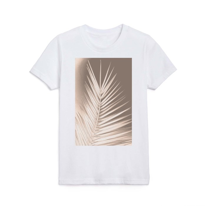 Palm leaf print, neutral pastel colors, chalk effect Kids T Shirt