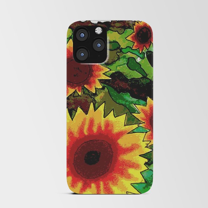 Hand Painted - Abstract Sunflowers iPhone Card Case