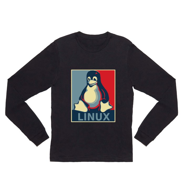 Linux Tux classic Obama poster Long Sleeve T Shirt