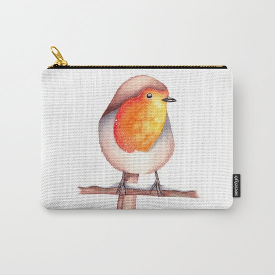 Watercolour Robin in Snow Carry-All Pouch